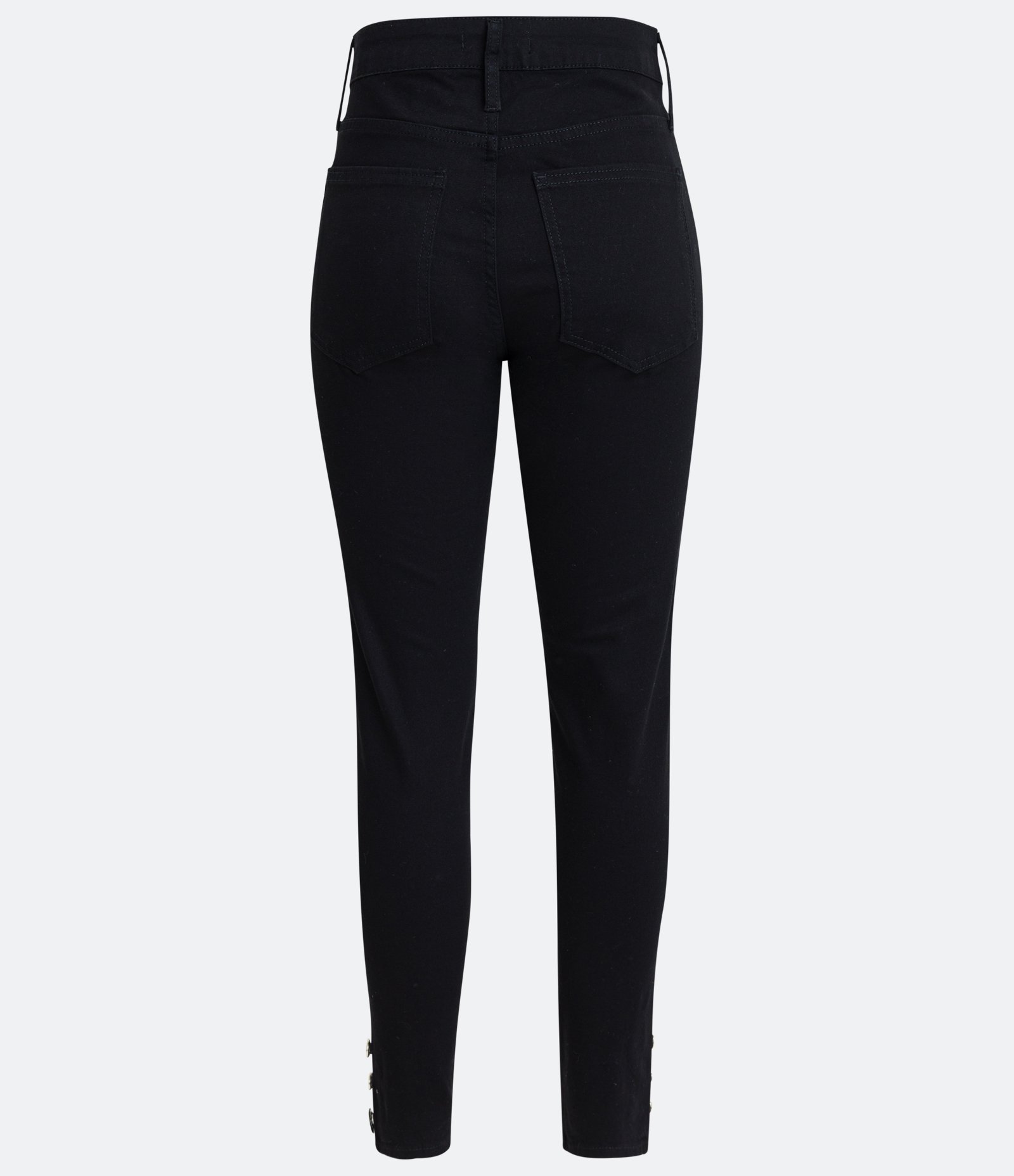 Calça Skinny em Sarja com Botão na Barra Preto 2