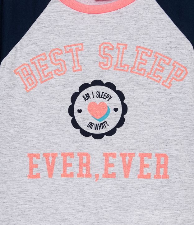 Pijama Largo Infantil Estampado Best Sleep - Talle 5 a 14 años Gris 2
