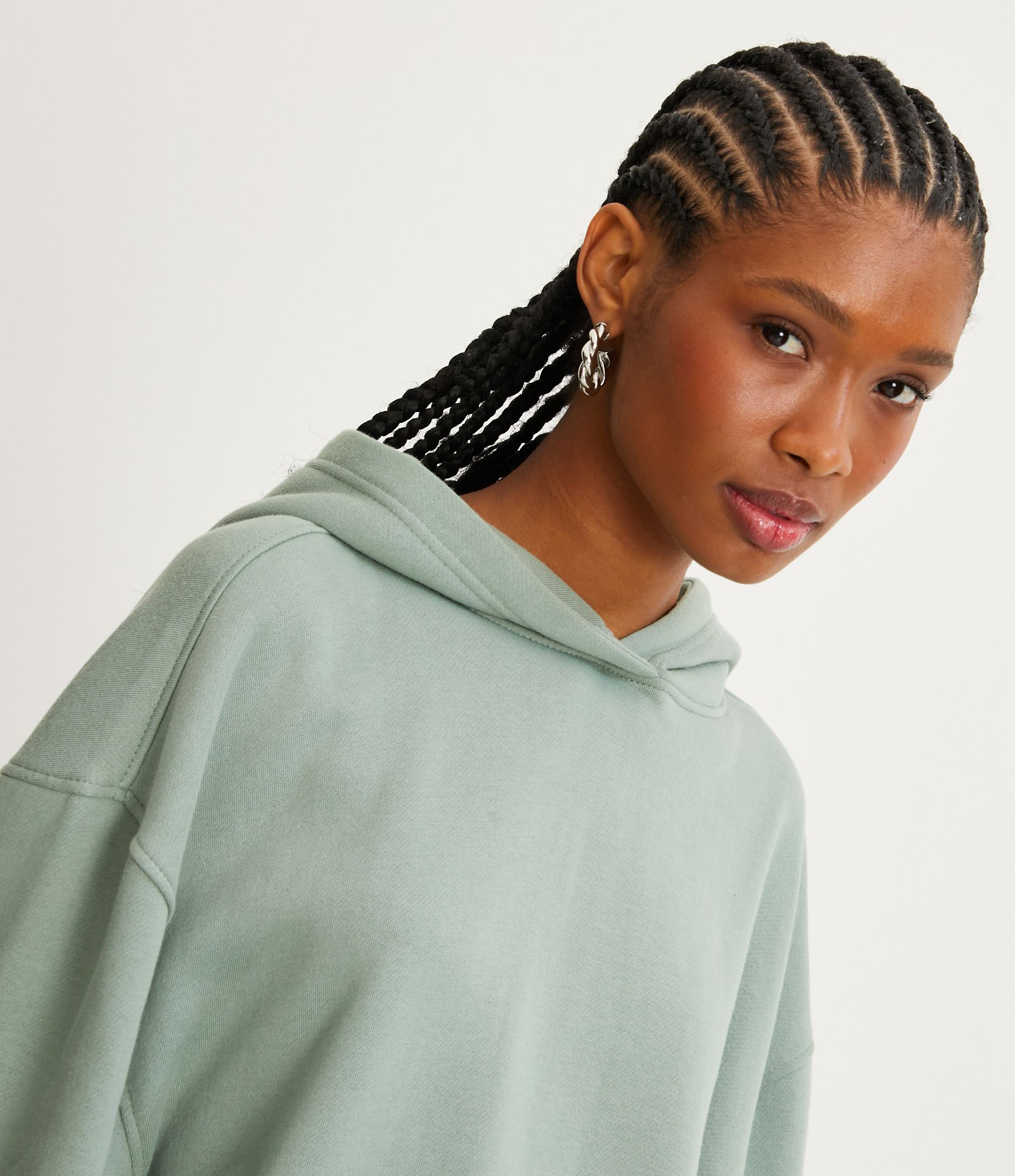 Blusão em Moletom com Gola Capuz e Punho Ajustado Verde 4