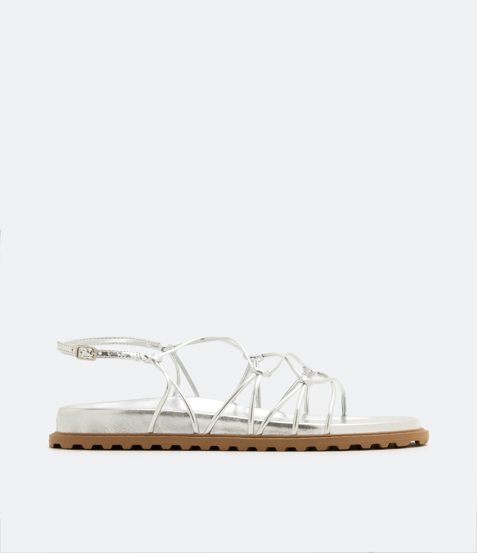 Sandália Rasteira Sport Sandal com Tiras Gladiadora Cinza 2