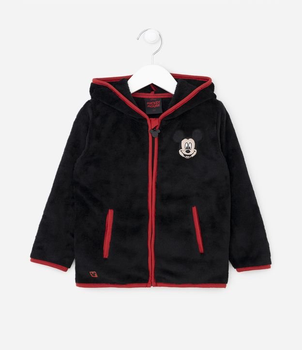 Casaco Infantil com Capuz e Bordado Mickey - Tam 1  a 5 Anos