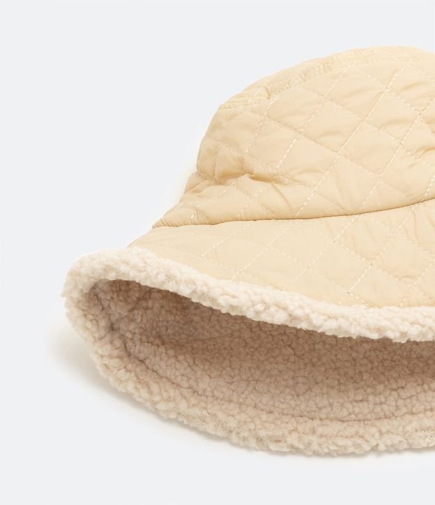 Sombrero Bucket en Poliamida con Textura Capitoneada Beige 3