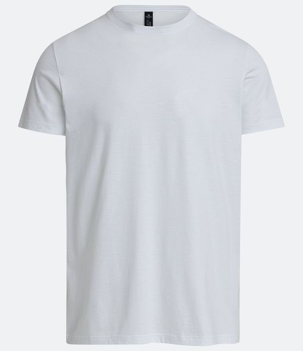 Camiseta Muscle em Algodão Pima com Manga Curta Branco 5