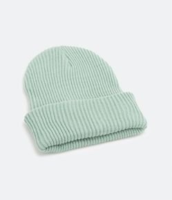 Gorro em Tricô com Barra Dobrada