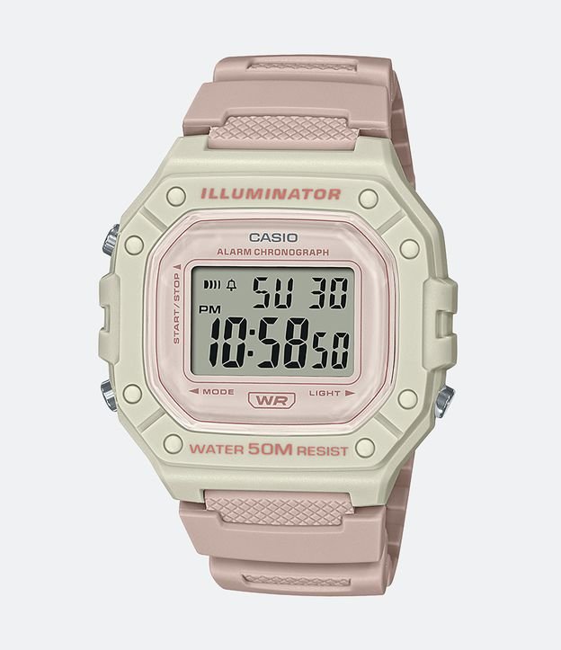 Relógio Casio Feminino Digital com Pulseira e Caixa em Resina W 218HC 4A2VDF - Cor: Rosa - Tamanho: U