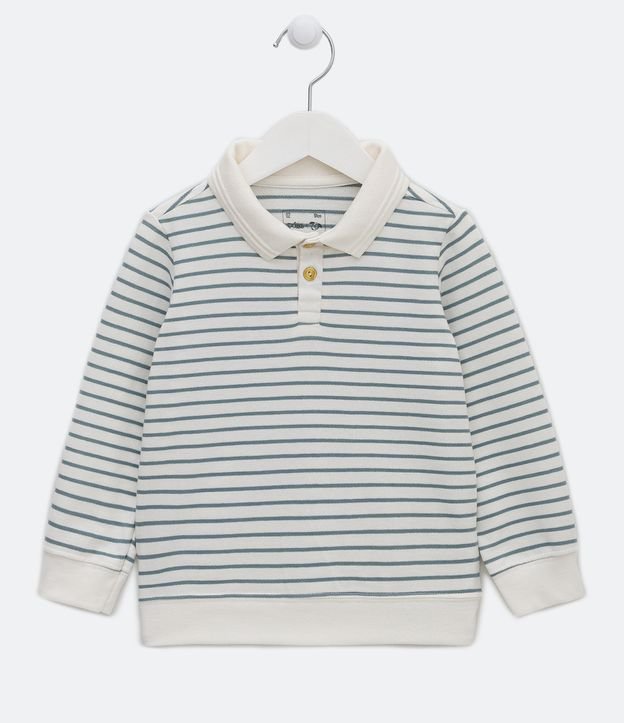 Camisa Polo Infantil Listrada com Botões - Tam 1 a 5 Anos