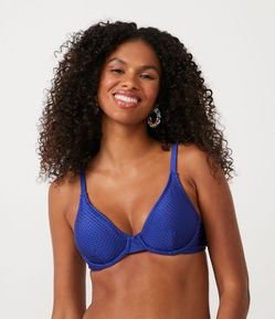 Biquíni Top Meia Taça em Poliamida com Textura