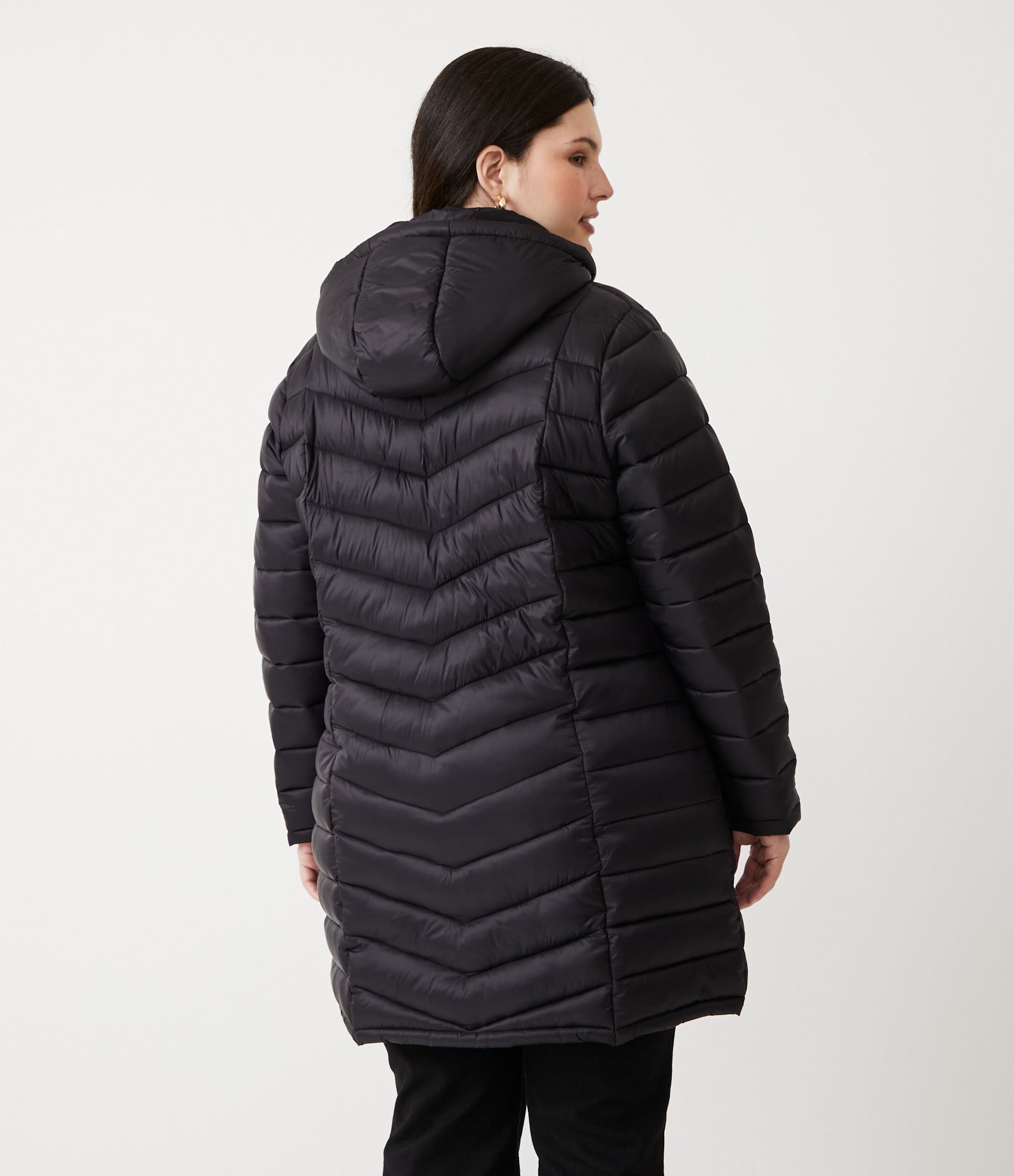 Jaqueta Puffer em Poliamida com Capuz Curve & Plus Size Preto 3