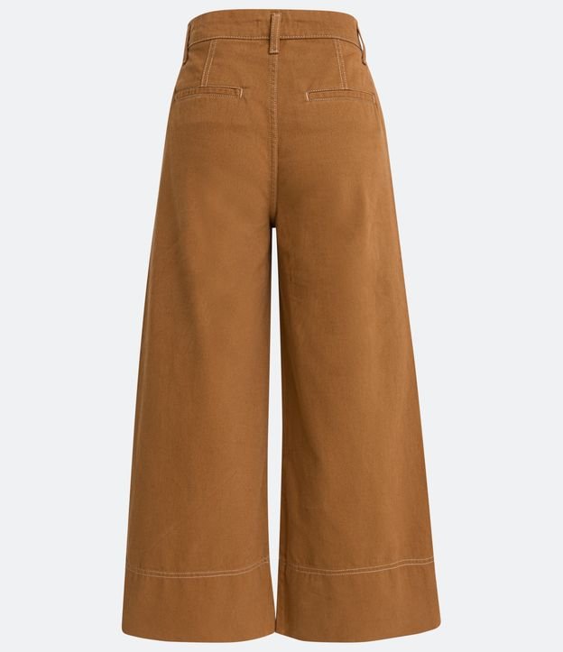 Pantalón Pantacourt en Sarga Marrón 7