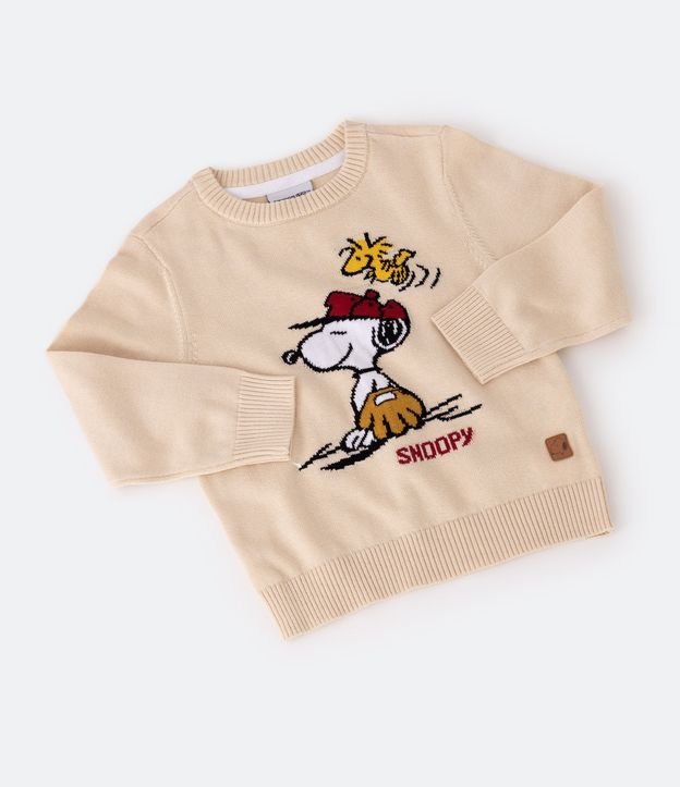 Suéter Infantil de Punto Estampado Snoopy  - Talle 1 a 5 años Off White 4
