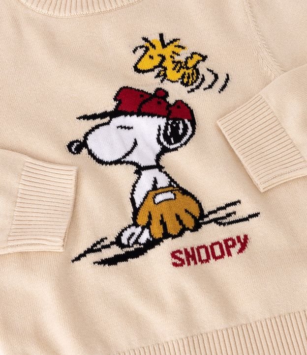 Suéter Infantil de Punto Estampado Snoopy  - Talle 1 a 5 años Off White 5