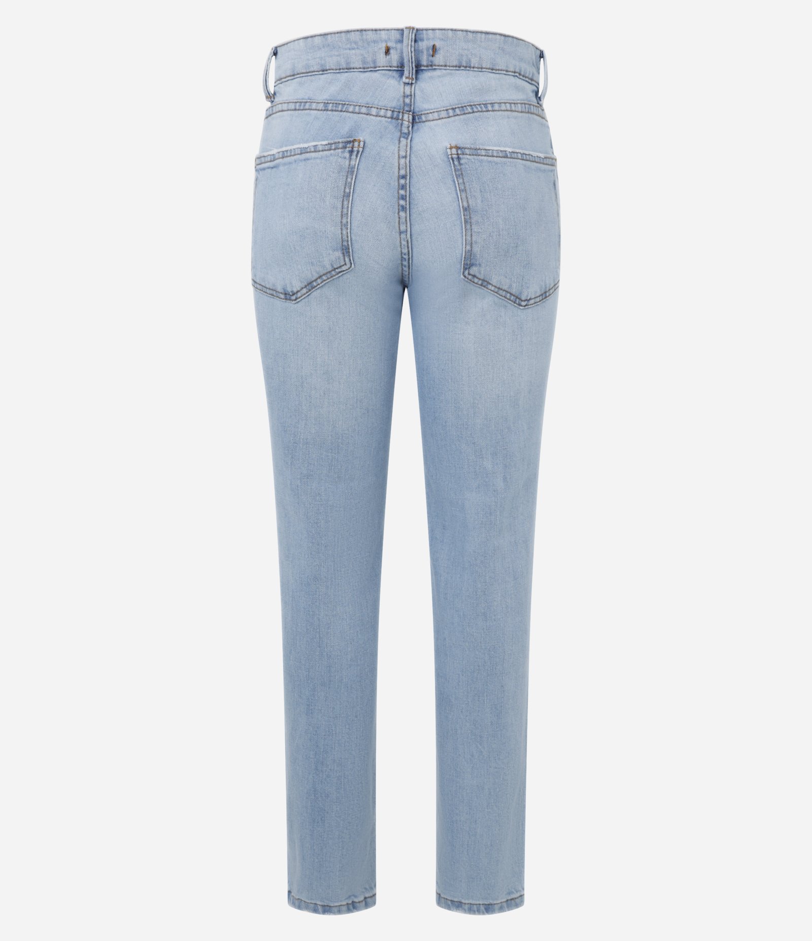 Calça Slim em Jeans com Fenda na Barra Azul 8
