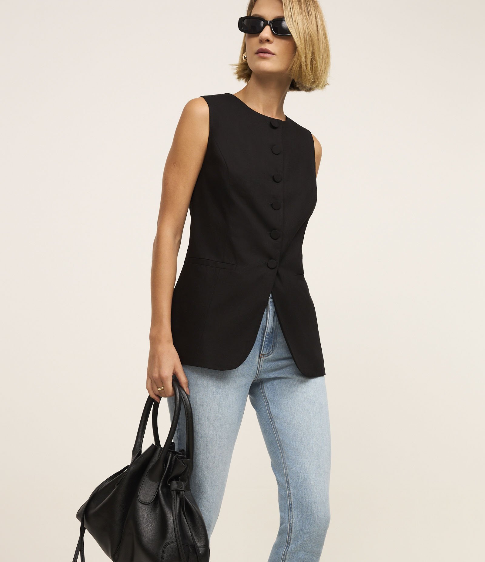 Calça Slim em Jeans com Fenda na Barra Azul 2