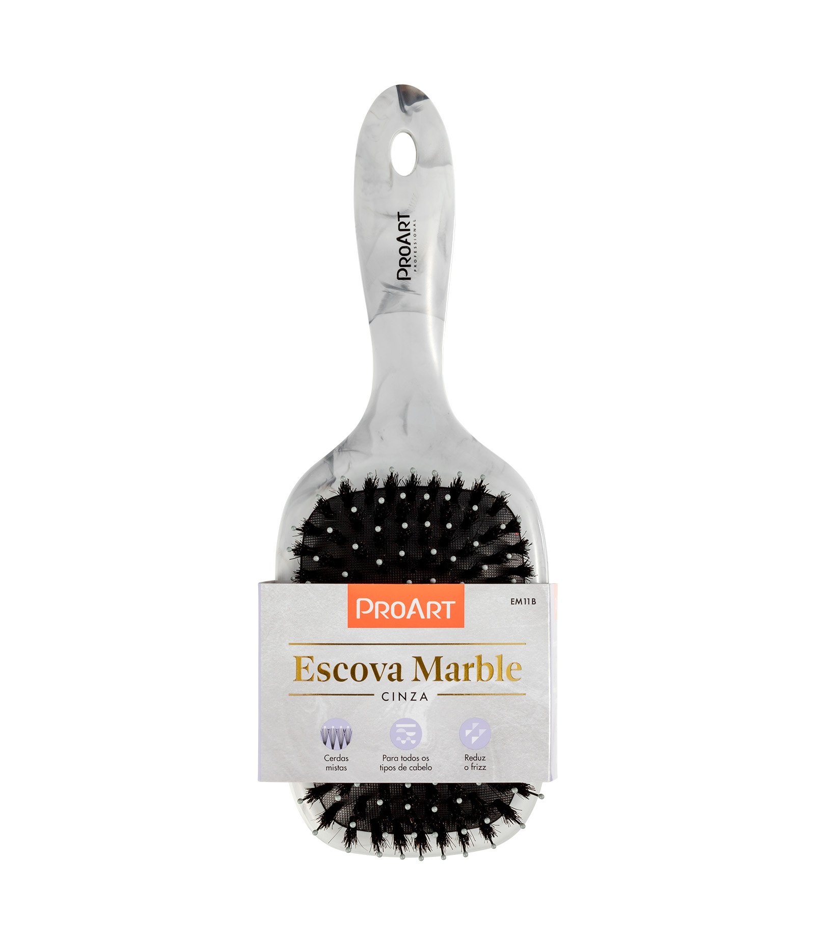 Escova de Cabelo Raquete Mista Marble ProArt U 3