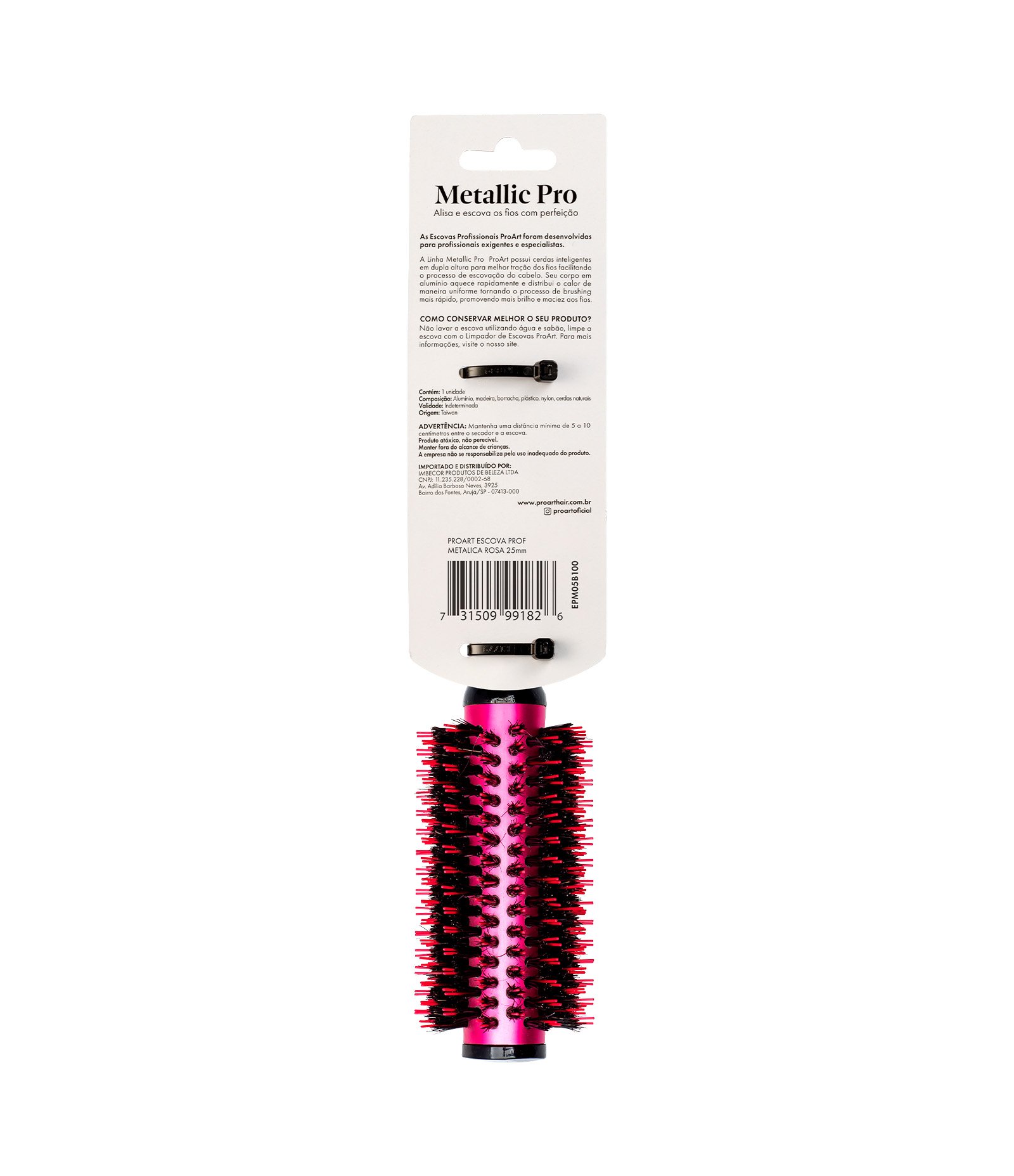 Escova de Cabelo Profissional Metálica 25 ProArt U 5