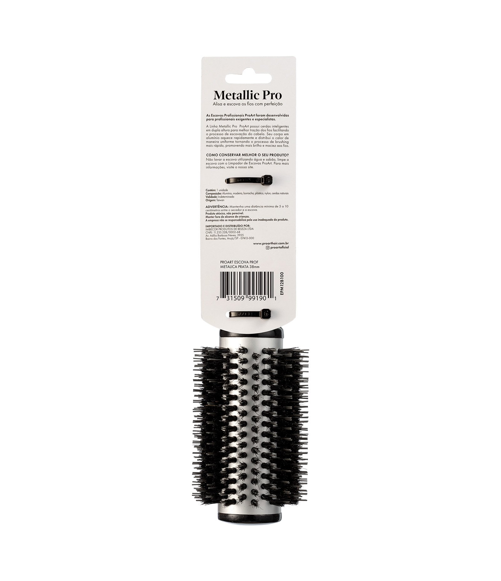 Escova de Cabelo Profissional Metálica 38 ProArt U 4
