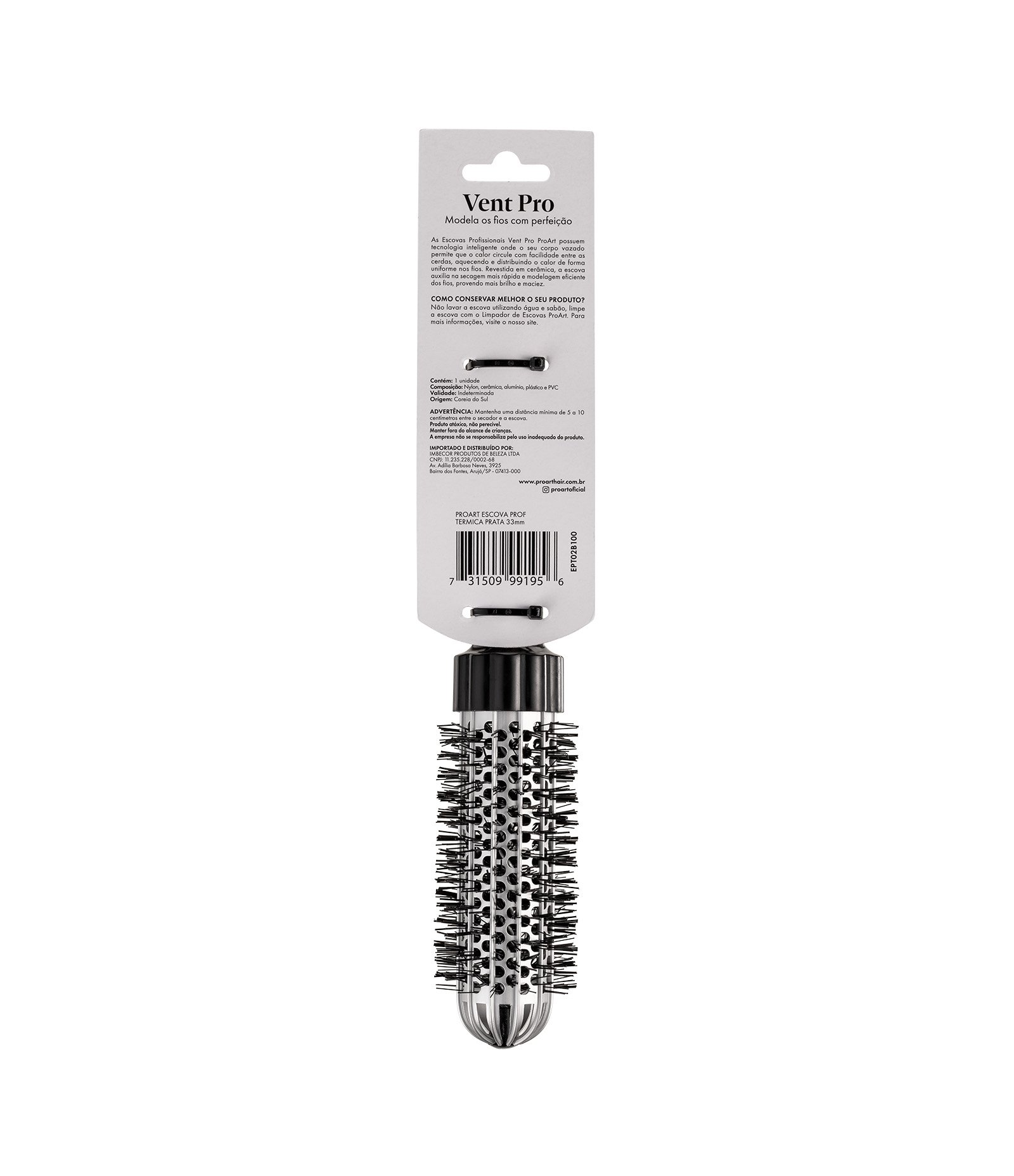 Escova de Cabelo Profissional Térmica Vent Pro 33 ProArt U 4