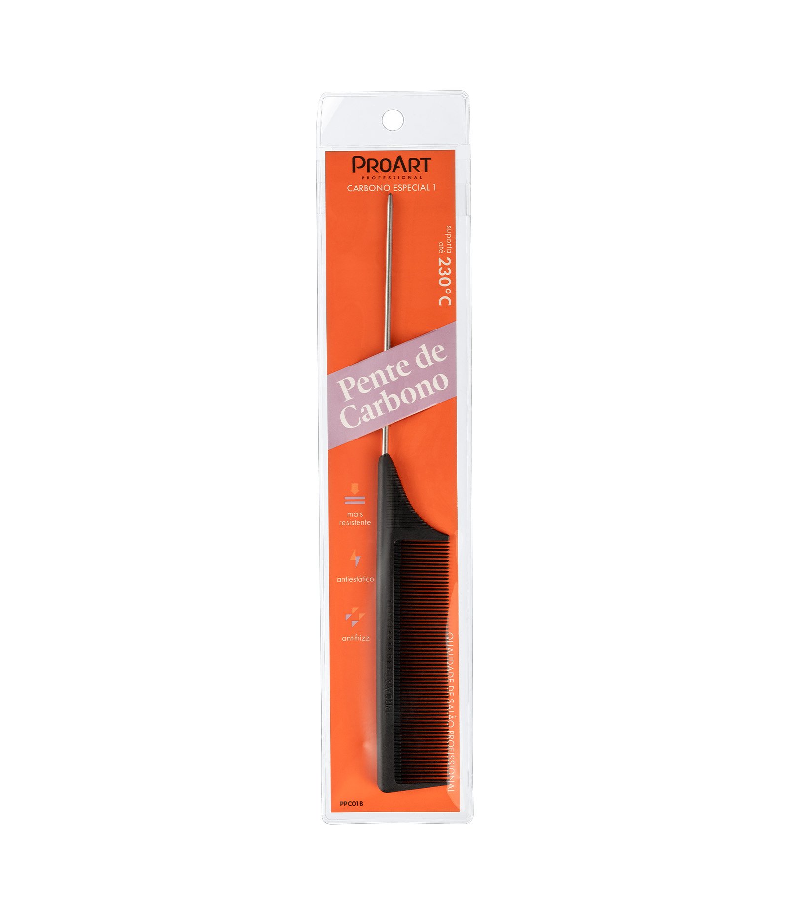 Pente de Cabelo de Carbono Fino com Separador de Metal ProArt U 2