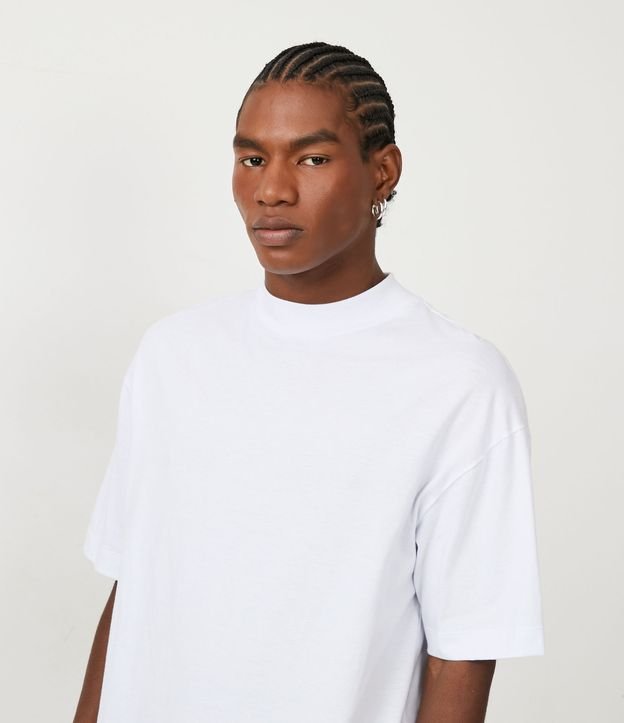 Remera Relaxed en Algodón con Etiqueta Disturb Blanco 4