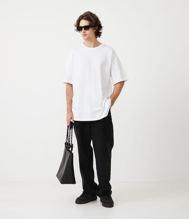Remera Oversized en Media Malla Blanco 2