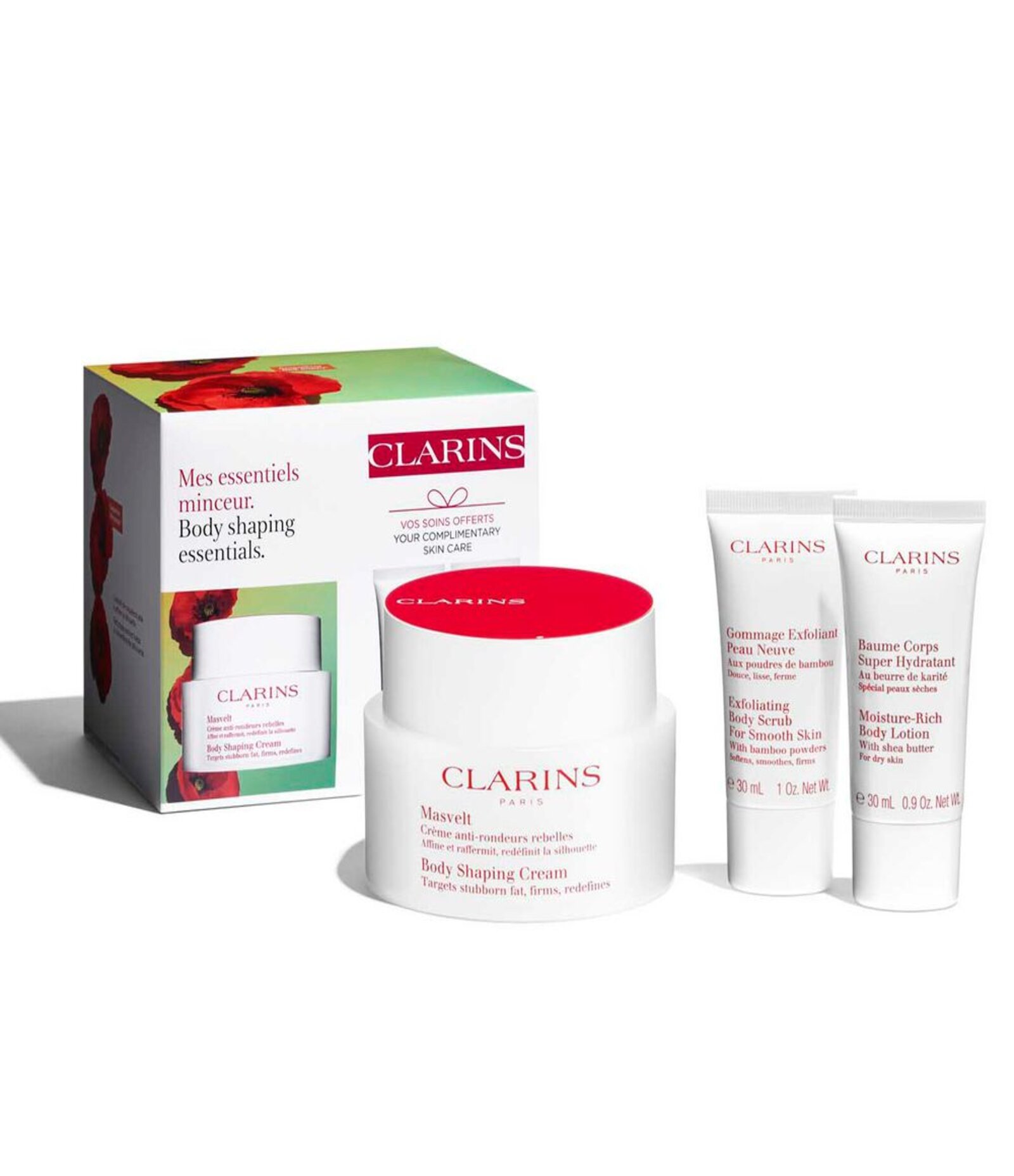 Kit Body Shaping Cream + Exfoliating Body Scrub 30ml + Moisture Rich Body Lotion 30ml Clarins KIT 1
