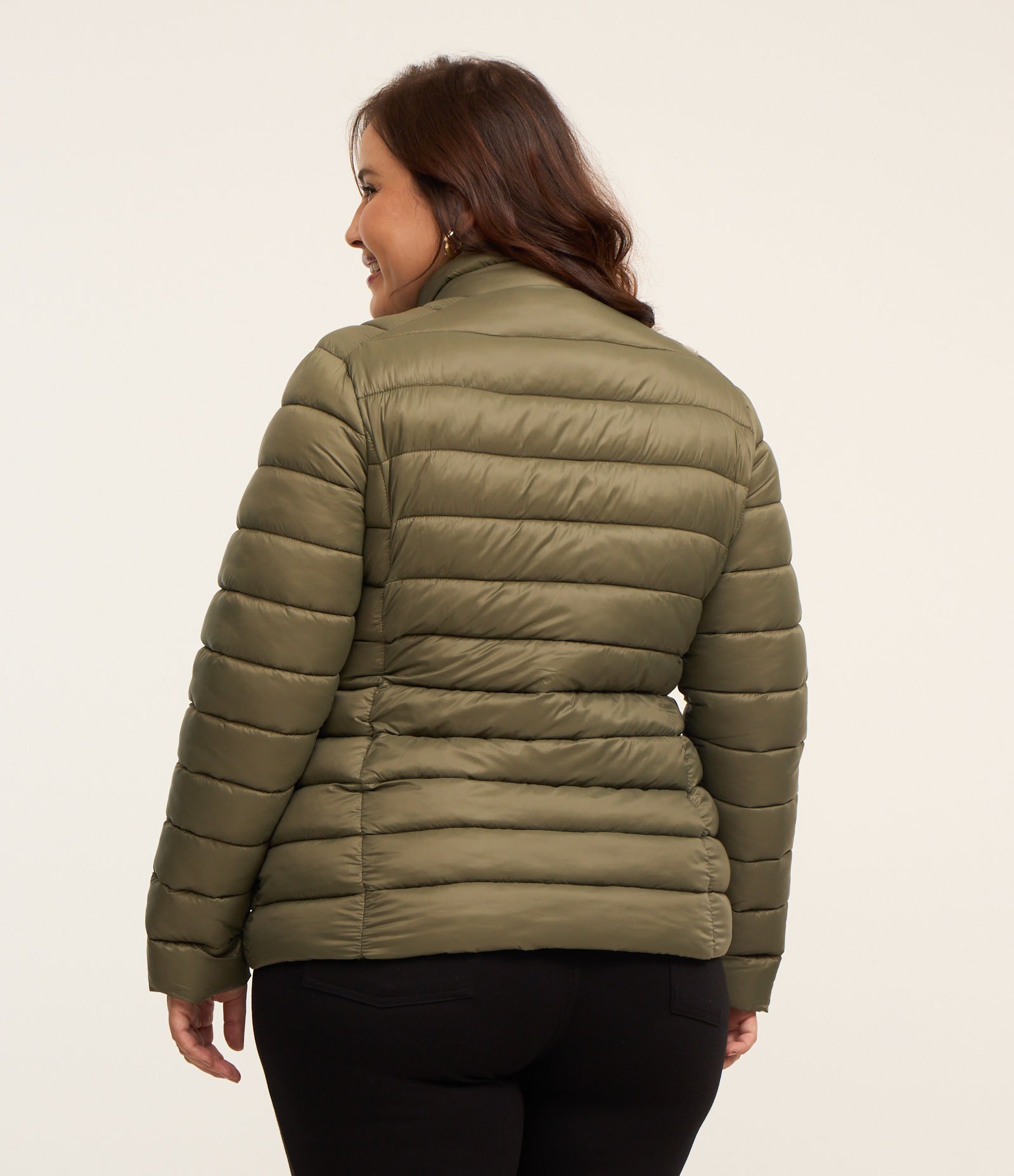 Jaqueta Puffer em Poliamida Curve & Size Plus Verde 2