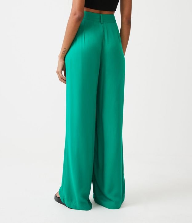 Pantalón Wide Leg Sastrería en Viscosa Verde 3