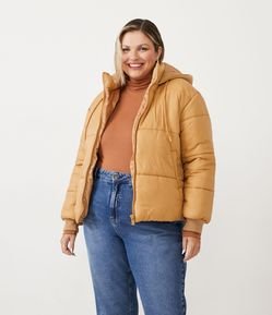 Jaqueta Puffer em Poliamida com Capuz Curve & Plus Size