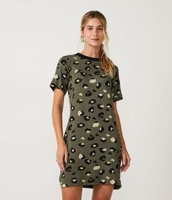 Vestido Curto com Estampa Animal Print Onça Diferenciada