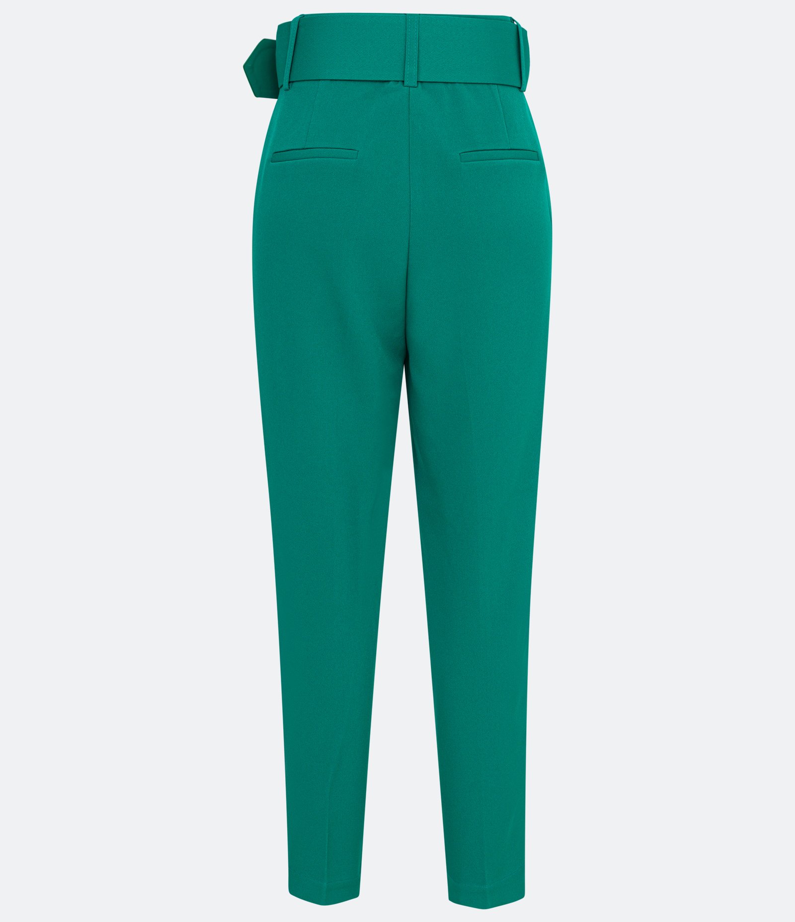 Calça Cenoura em Crepe com Cinto Estruturado Verde 6