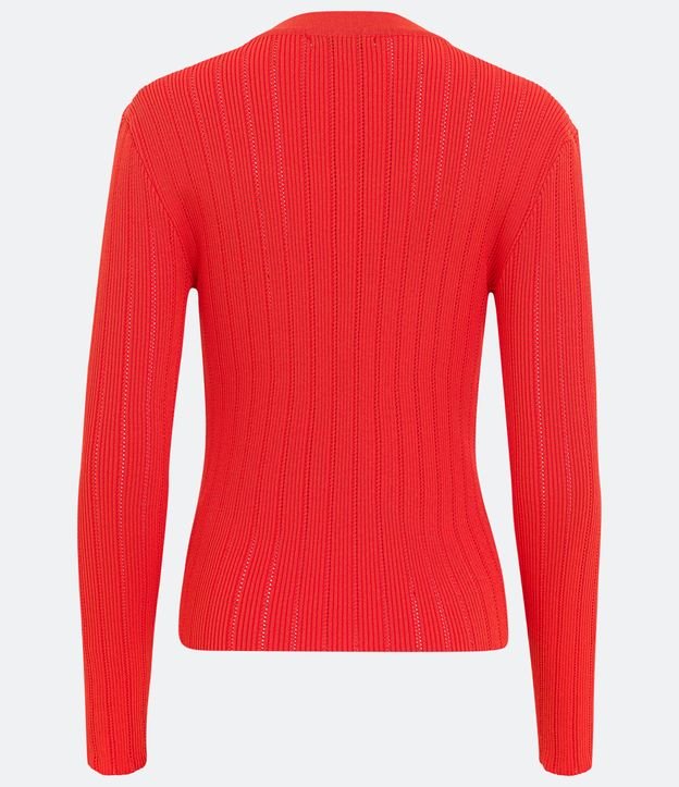 Blusa de Punto con Cuello Choker Naranja 6