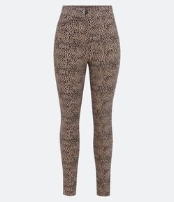 Calça Skinny em Bengaline com Estampa Animal Print