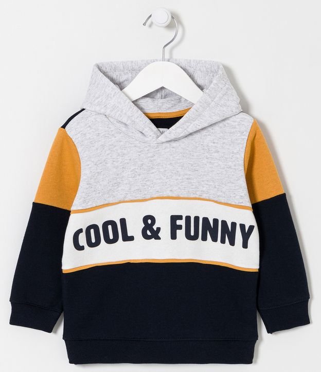 Blusão Infantil com Recortes e Lettering Cool & Funny - Tam 1 a 5 Anos