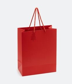 Embalagem de Presente Pequena com Alças de Corda e Detalhes de Pinheiro de Natal