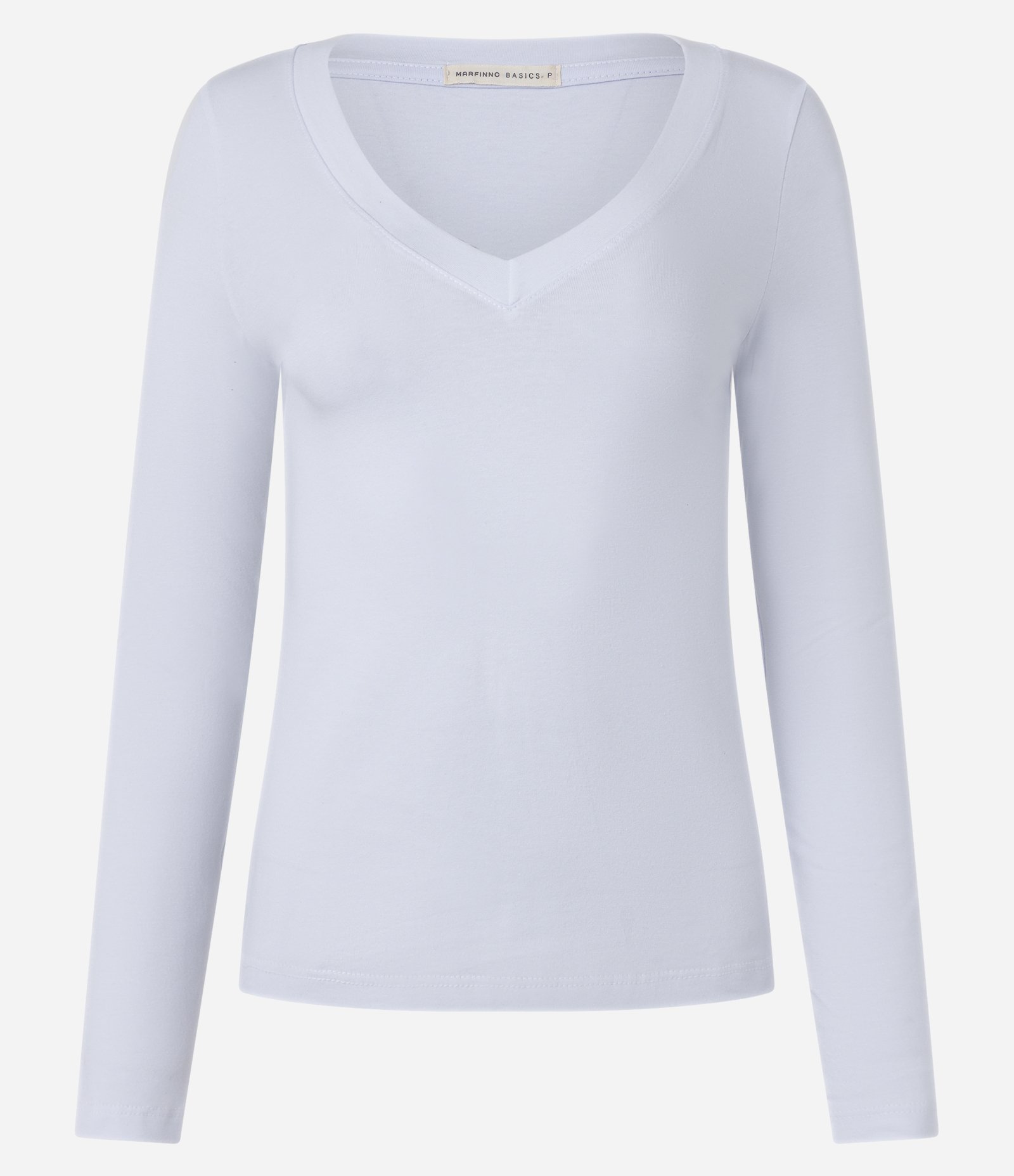 Blusa Básica em Meia Malha com Decote V Branco 5