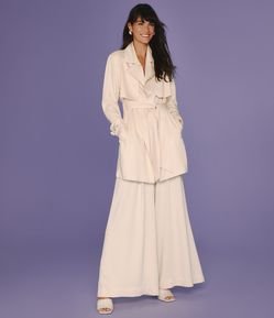 Casaco Trench Coat Alongado com Faixa