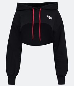 Blusão Cropped em Moletom com Capuz e Estampa paiN Gaming