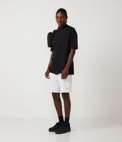 Bermuda Slim em Moletom com Bordado de Cachorro