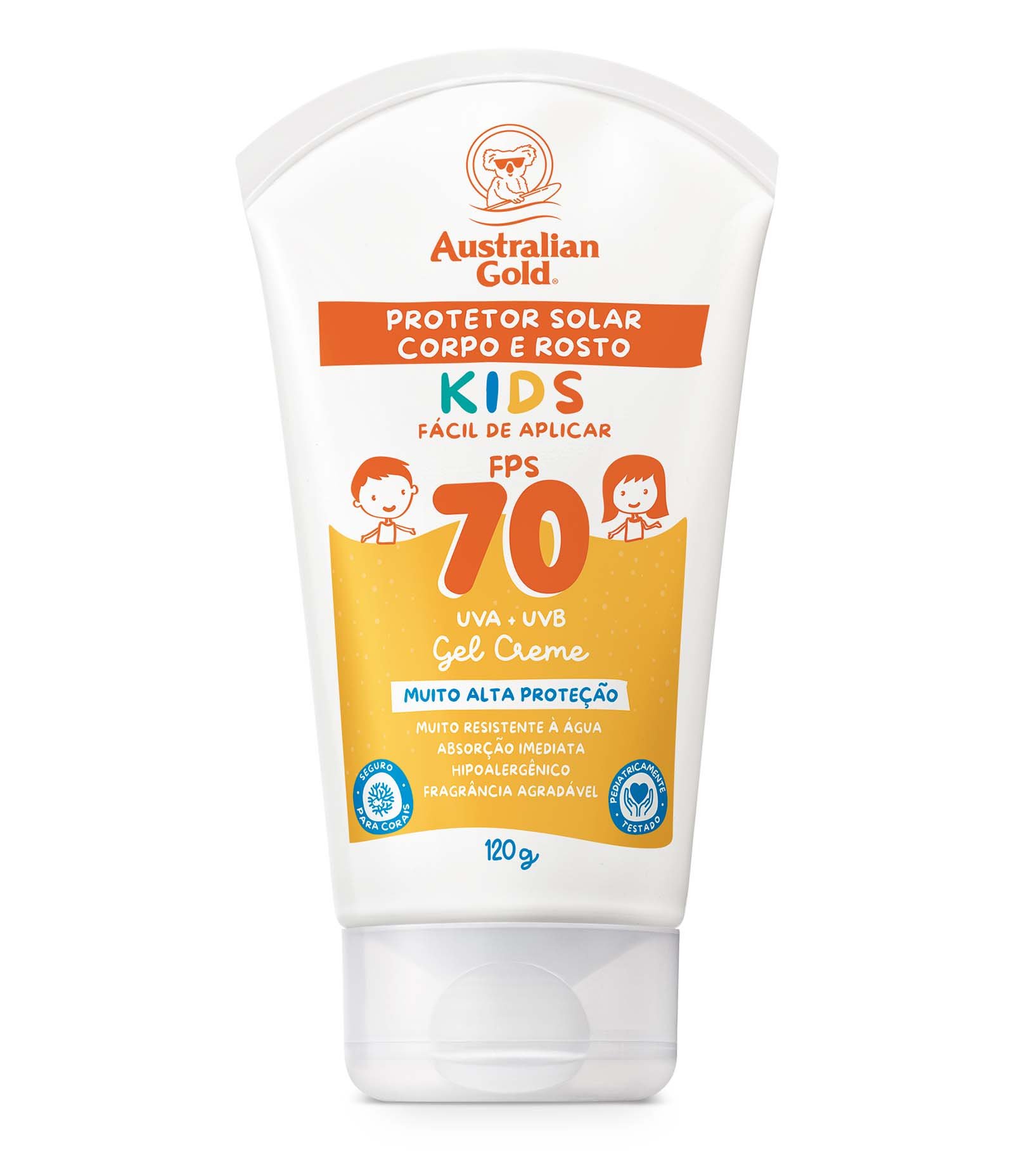 Protetor Solar Corporal Gel Creme Kids FPS 70 120G 1
