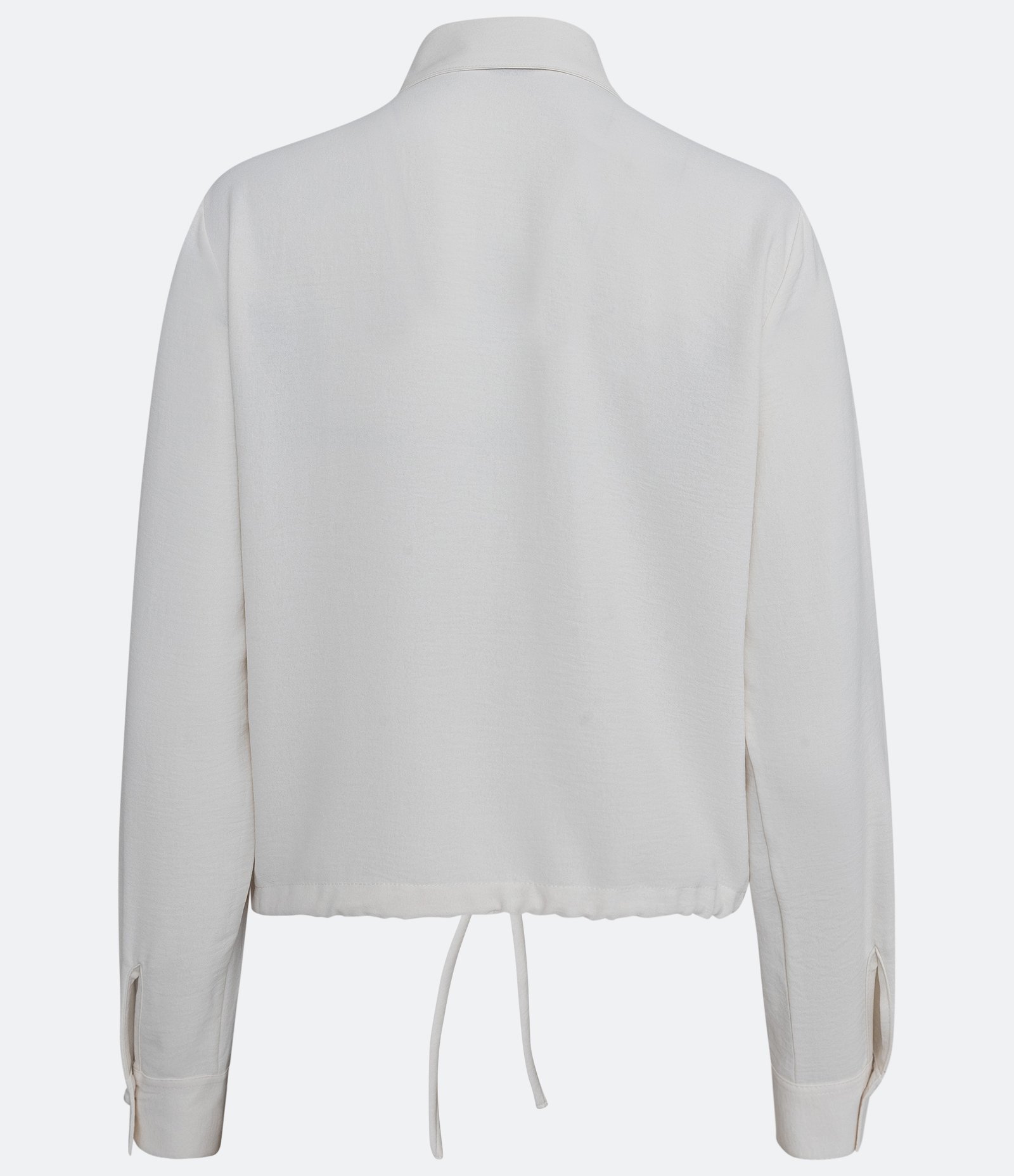 Camisa Alongada com Bolsos Frontais e Botões de Pérola Off White 2