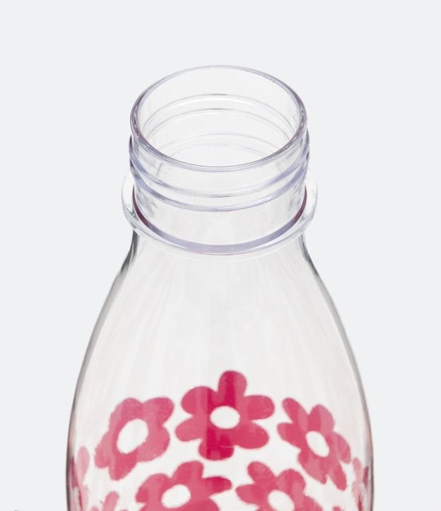 Botella Plástica con Estampado de Flores 1L Rosado 2