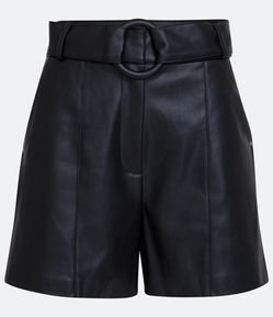Short Curto em Material Sintético com Cinto Estruturado