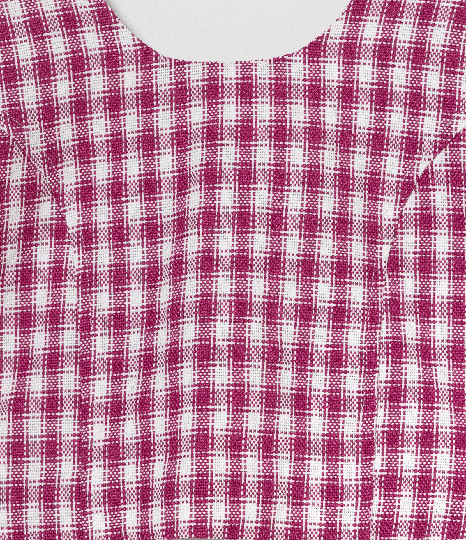 Blusa Infantil Xadrez com Lastex nas Costas e Recortes Frontais - Tam 5 a 14 Anos Rosa 3