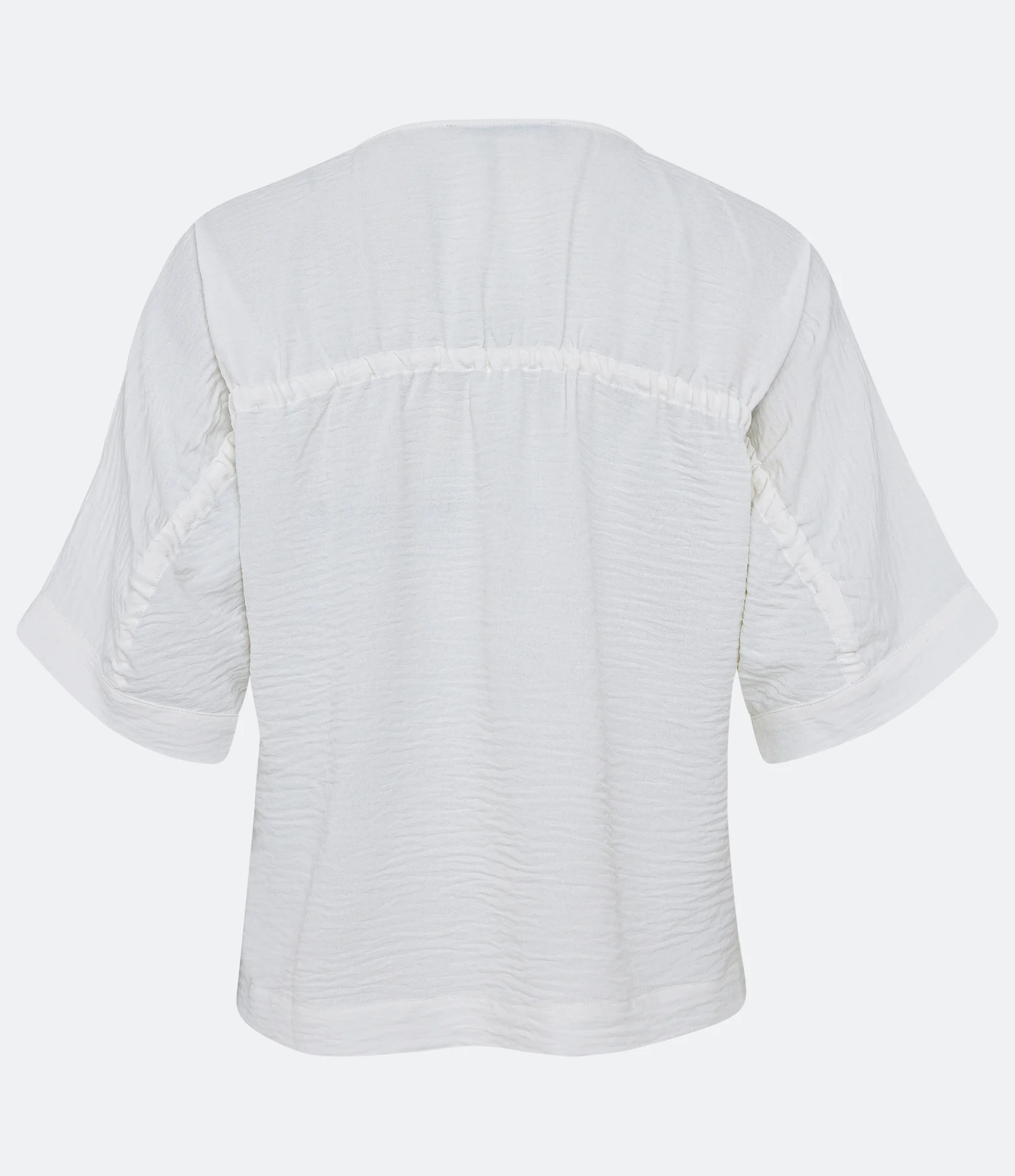 Blusa Texturizada com Decote V e Amarração Frontal Branco Neve 2