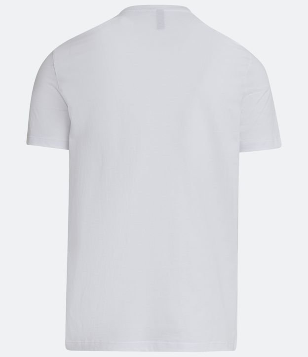 Camiseta Slim em Algodão com Estampa de Dimensões Geométricas Branco Neve 6