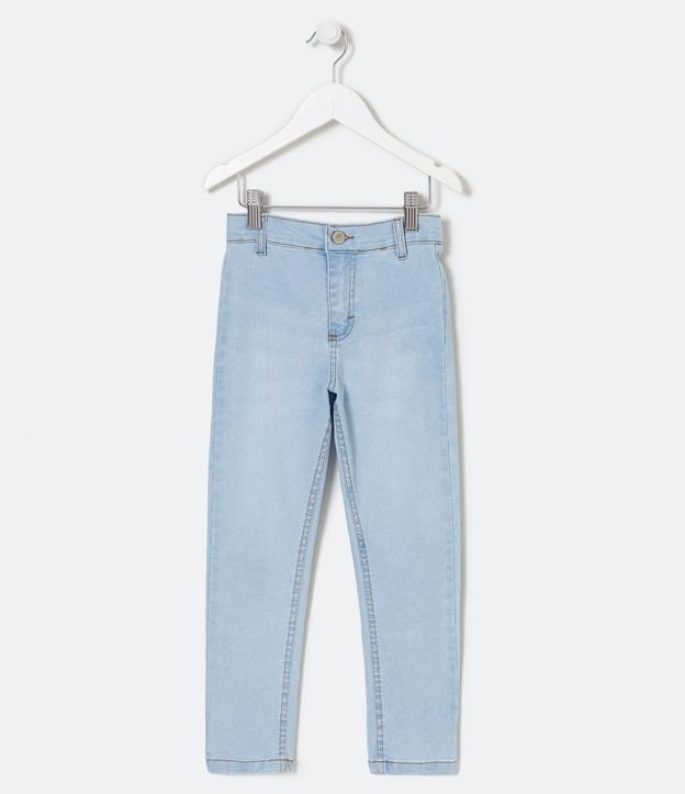 Calça Skinny Infantil com Bolsos e Costura Contrastante - 5 a 14 Anos