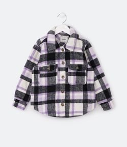Camisa Overshirt Infantil Xadrez com Bolsinhos - Tam 5 a 14 Anos