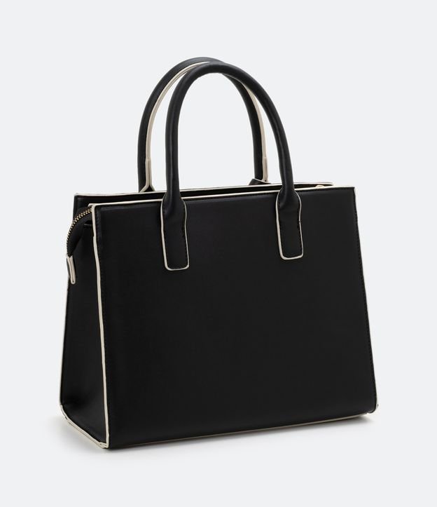 Bolso Mediano con Estampado Geométrica Negro 4