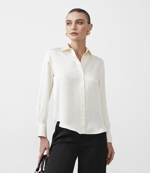 Camisa Formal Blanca Con Textura