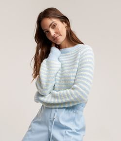 Blusa em Tricô com Golinha Alta e Textura Ponto Pipoca